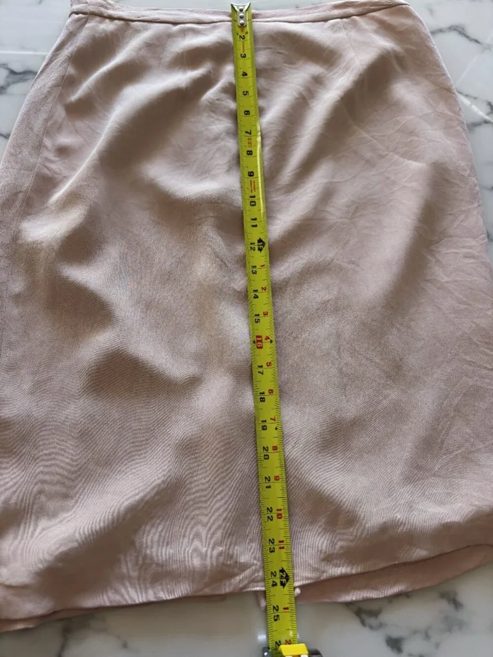 Talbots 100% Silk Blush Pencil Skirt Size 12 Midi Dusty Pink